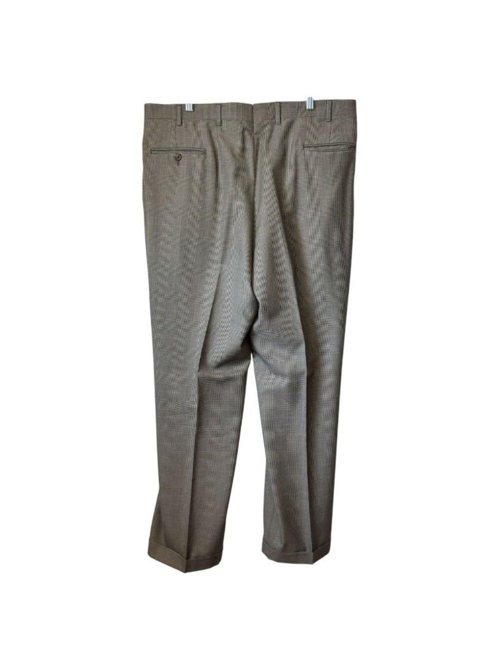 Joseph A. Bank Signature Collection Glen Plaid Beige & Black Suit 44L 2-Button 4 - Picture 13 of 16